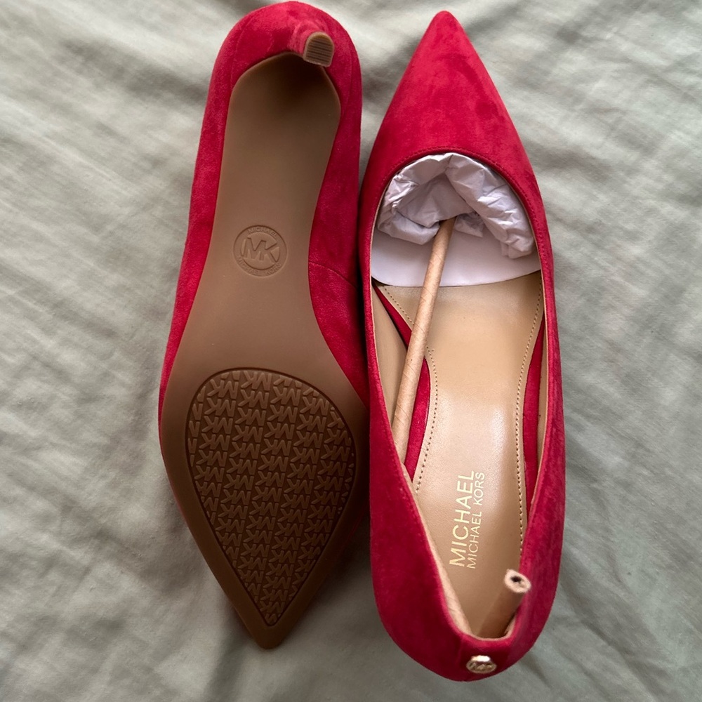 Michael Kors Vibrant Red Suede Heels - Picture 5 of 5
